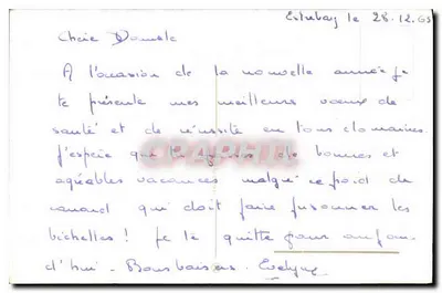 Scena zimowa z gałęziami genewru i ptakami — Szczere życzenia — Wydawca nieznany — Rewers