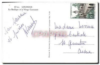 Lourdes – Bazylika i Matka Boża Złotowłosa – Wydawnictwo P. Doucet, 67 ter Lourdes — Rewers