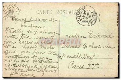 Statua Jeannej d'Arc na szczycie Ballon d'Alsace — Les Hautes Vosges — Ad. Weisk, Sabet Déc. N° 8040 — Rewers