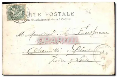 Châteauroux — Monument comemorativo dos combatentes de 1870 — Editor Poulain, n°114 — Verso
