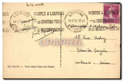 Lourdes — Bazylika — Widok z fortecy — Rewers