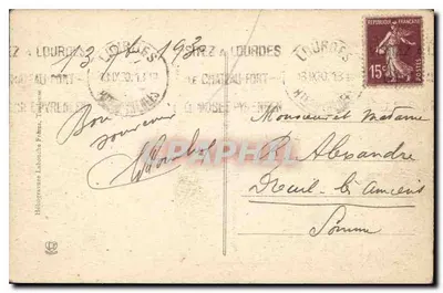 Lourdes - Vista aérea da basílica — Héliogravure Laboncho Frères, Toulouse, n° 815 — Verso