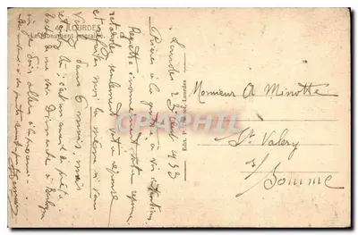 Pamiątka żołnierzy — Lourdes — Wydawca Douce — Rewers