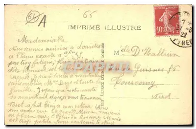 Lourdes — Widok z drogi z Pau, Bazylika — Pireneje, 1. Lourdes — Rewers