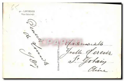 Lourdes — Ogólny widok — Wydawnictwo P. Doucet — Rewers