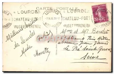 LOURDES — Bazylika i Grotta — Wydawnictwo fotograficzne Ouvrard, n°84 — Rewers