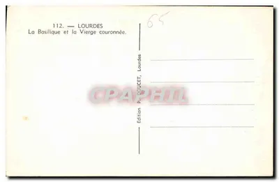 Lourdes — A Basílica e a Virgem Coroada — Edição P. DOUCET, Lourdes — Verso