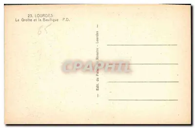 Lourdes — Grotta i Bazylika — Wyd. Palais du Rosaire - Lourdes — Rewers