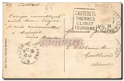 Cauterets — Ogólny widok z Rekinie Hortense (1310 m) — Le Pégüère - BR — Rewers