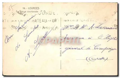 Niewiasta z koroną — Lourdes — Wydawnictwo P. Douteau-Fort — Rewers