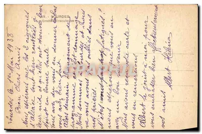 Gruta Milagrosa de Lourdes — Estátua de Nossa Senhora de Lourdes — Editor V. G. n° 49 — Verso