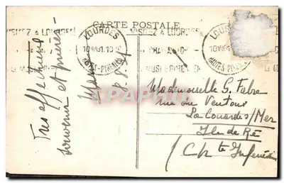 Lourdes (Wysokie Pireneje) — Bazylika i Rosary — Wydawca Marcel Dalbey, Bordeaux — Rewers