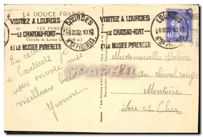 Wodospad Lutour — Pireneje — Les Éditions d'Art Françaises nr 45 — Rewers