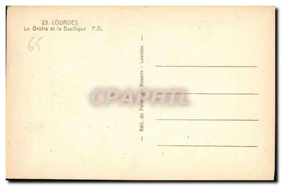 Lourdes — Góra i Bazylika — Wydawnictwo Palaître Roseaire - Lourdes — Rewers