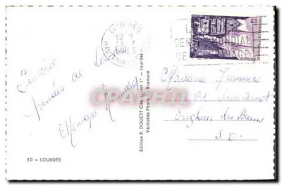 Lourdes — Grota i święte miejsca — Wydawnictwo P. DOUCET — Rewers