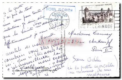 Le Monument Latéral et la Basilique du Château-Pont — Oursines — Photo Doucet & Cie — Verso