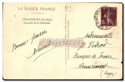 Strasbourg — Katedra — Les Éditions d'Art Yvon — Rewers
