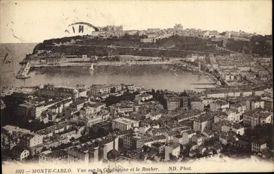 Monte-Carlo — Vista sobre a Condamine e o Rocher — ND. Fot. n° 1023