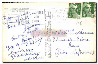 Panoramic View of Monaco — Publisher JUAN-LES-PINS — Back