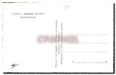 Ruínas de Schäeneck — Jägerthal (Bas-Rhin) — Edições « La Cigogne » — Verso