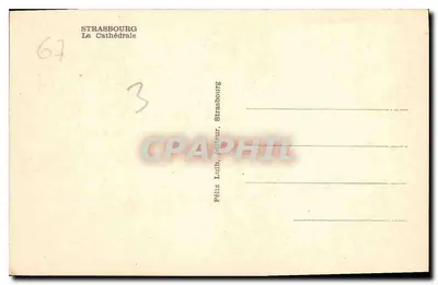 Strasbourg — Katedra — wydawca Félix Lulb, Strasbourg, n°3 — Rewers