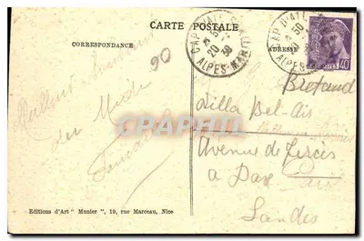 Monte-Carlo — O Casino e o Café de Paris — Foto Munier, n°38 — Verso