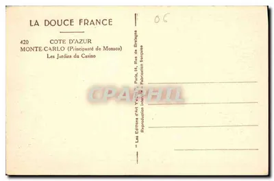 Los Jardines del Casino — Monte-Carlo (Principado de Mónaco) — Éditions d'Art Yvon — Reverso