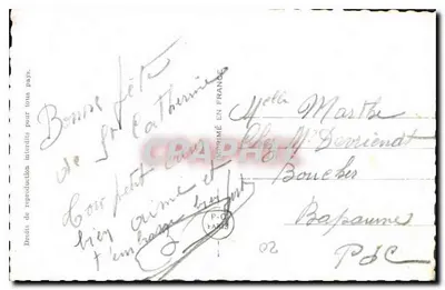 Casal amoroso — texto de amor — PC Paris n°5496/1 — Verso