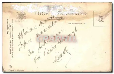 Moja dziewczyna w piżamie — Raphael Tuck & Sons, N° 4572 — Tuck's Post Card — Rewers