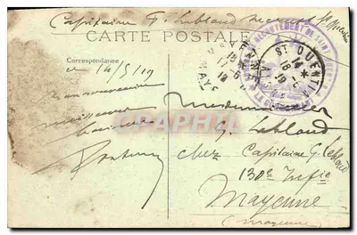 St-Quentin — Praça do Hotel de Ville — Março 1919 — Foto Bille, Editor Fontenay-a-Bois — Verso