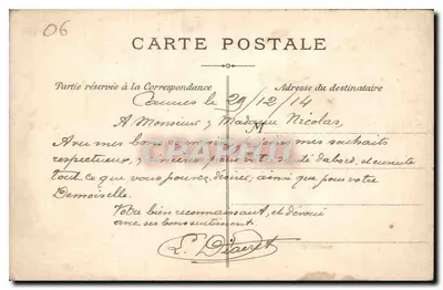 Cannes — Vue prise de la Réserve — LL — Verso