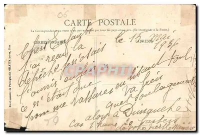 Menton — La Ville et le Quai entre les Palmiers — Édition Giletta, phot., Nice, n° 948 — Verso