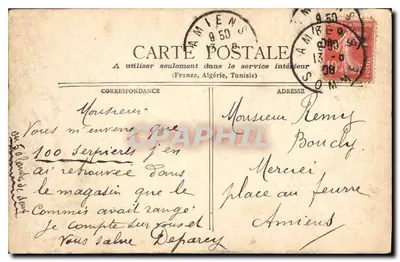 Castelo do Príncipe — Amiens — Carte postale — Verso