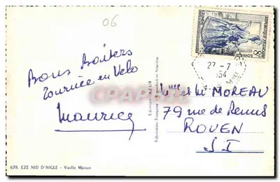 Eze Nid d'Aigle — Velha Casa — Edição Azur n°678 — Verso
