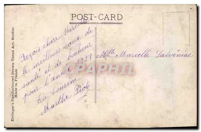 Young woman in patterned dress — Regina — Publisher Regina, no. 154 — Back