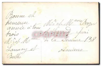 Jeune femme tenant des roses — Bonne Année 1935 — FURIA — Rewers