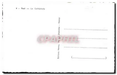 Toul — A Catedral — Éditions Henry, Nancy — Verso
