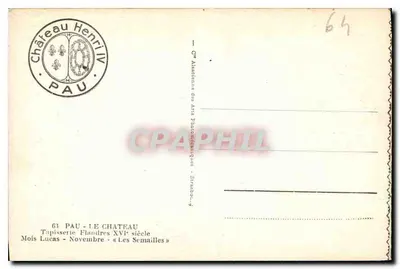 Kasteel Henri IV — Tapete van Vlaanderen 16e eeuw — Maand Lucas — « De Zaaier » — Achterkant