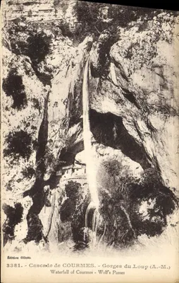 Cachoeira de Courmes — Gorges do Loup (A.-M.) — Edição Giletta, n° 3381