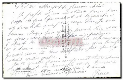 A Catedral — Marselha — A. TARD Photo-Éditeur — Verso