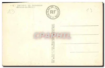 Zamek w Tarasconie — Bouches-du-Rhône — wydawca Sery Commercial — Rewers