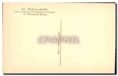 Kour du Cloître Świętego Trofimego i wieża dzwonnicza Człowieka z Miedzi — Arles-sur-Rhône — Wydawca J. GONON — Rewers