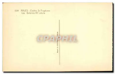Arles — Klasztor Świętego Trofima — Galerie XII wieku — Wyd. J. George — Rewers