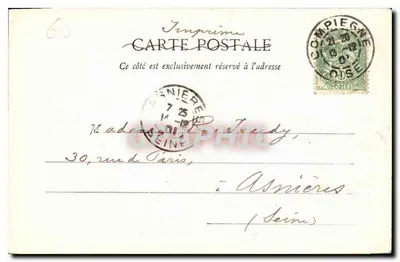 Compiègne - Zamek - Pokój spania Napoleona III — Dessile, Compiegne, n°39 — Rewers