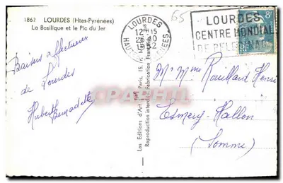 Lourdes (Htes-Pyrénées) — Bazylika i Pic du Jer — Les Editions d'Art, Paryż — Rewers
