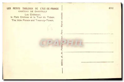 Chantilly — El Pequeño Castillo y la Torre del Tesoro — Mona, n°852 — Reverso