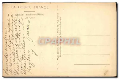 As Arquibancadas de Arles — Arles (Bocas do Ródano) — Les Éditions d'Arles, 15 Rue Vignon, Paris — Verso