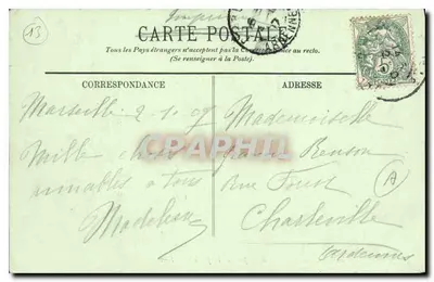 Marseille — Katedra, widok z nabrzeża Joliette — LL. B. du R. — Rewers