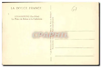 Strasbourg (Bas-Rhin) — Pałac Rohan i Katedra — Wydawnictwo Art Yvonn, Paryż — Rewers