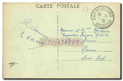 Strasbourg — Panoramiczny widok z szpitala — Kartki 'La Cigogne de la Goupe' — Rewers